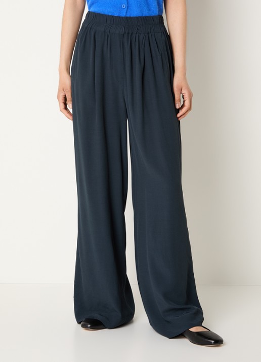 by-bar Benji high waist wide fit broek met steekzakken  - detail 4 donkergrijs