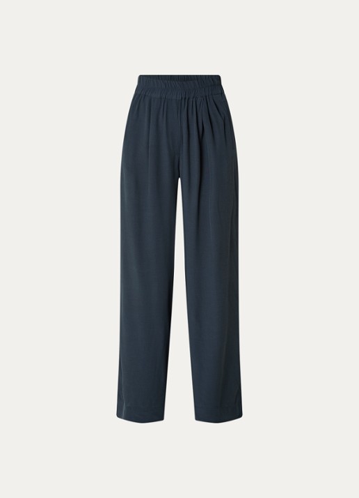 by-bar Benji high waist wide fit broek met steekzakken  - voorkant 2 donkergrijs