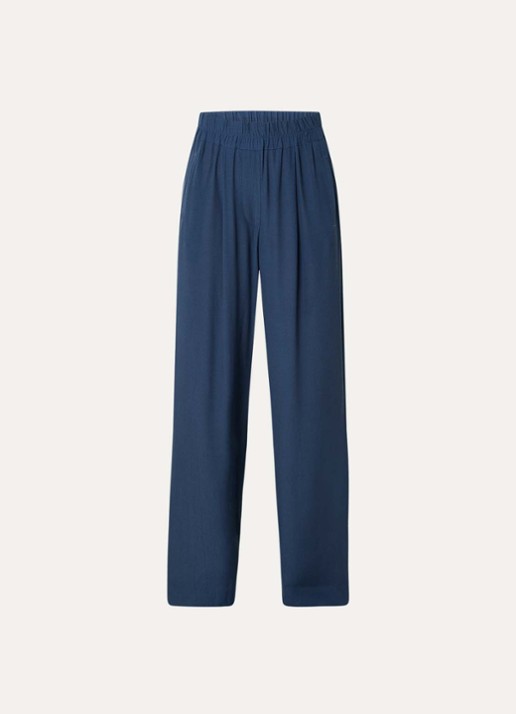 by-bar Benji high waist wide fit pantalon met steekzakken - voorkant 2 indigo