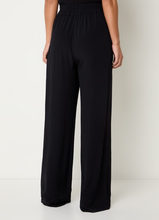 by-bar Benji high waist wide fit pantalon met steekzakken - achterkant 3 zwart