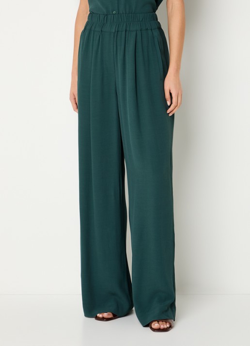by-bar Benji high waist wide fitpalazzo broek met steekzakken
