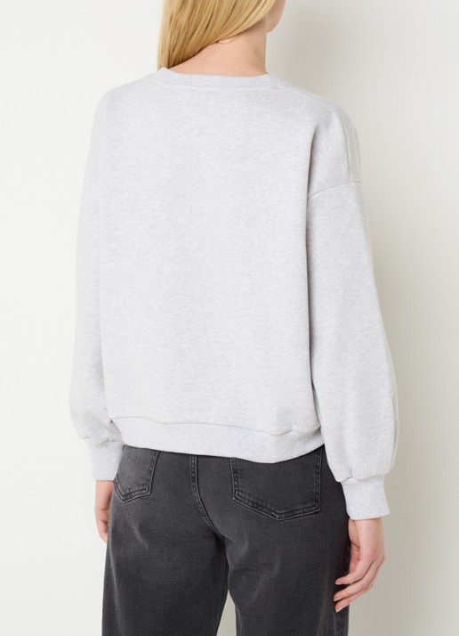 by-bar Bibi sweater met logo - achterkant 4 lichtgrijs