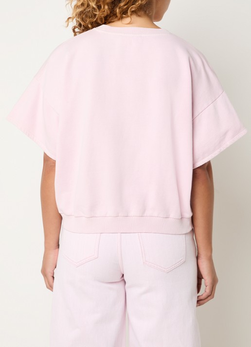 by-bar Bobbi sweater met logoborduring - achterkant roze
