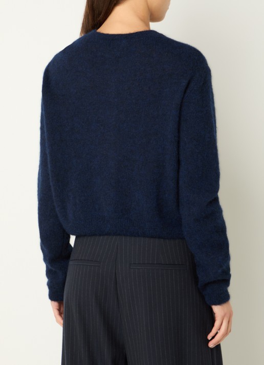 by-bar Cleo fijngebreid vest in alpaca wolblend - achterkant 2 donkerblauw