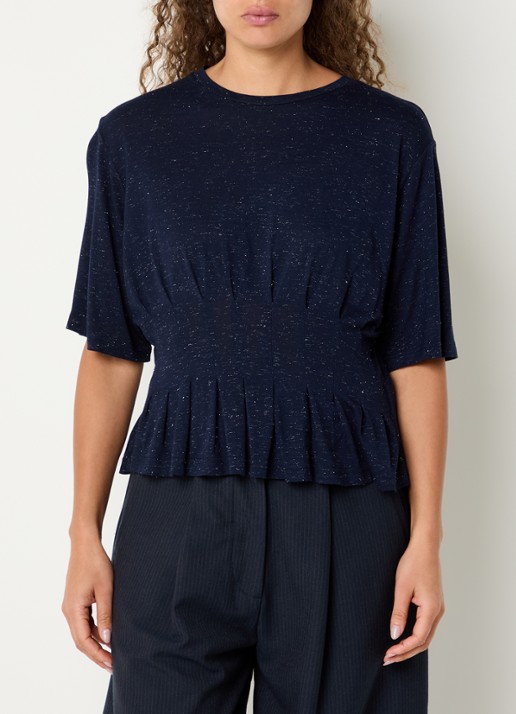 by-bar Diva top met strass en ronde hals