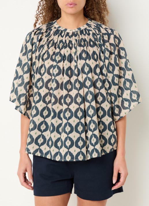 by-bar Este tuniek met print - detail 2 donkerbeige