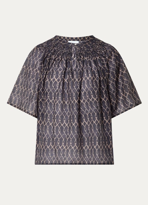 by-bar Este tuniek met print - voorkant antraciet