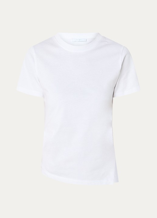 by-bar Freja T-shirt met split - voorkant 2 wit