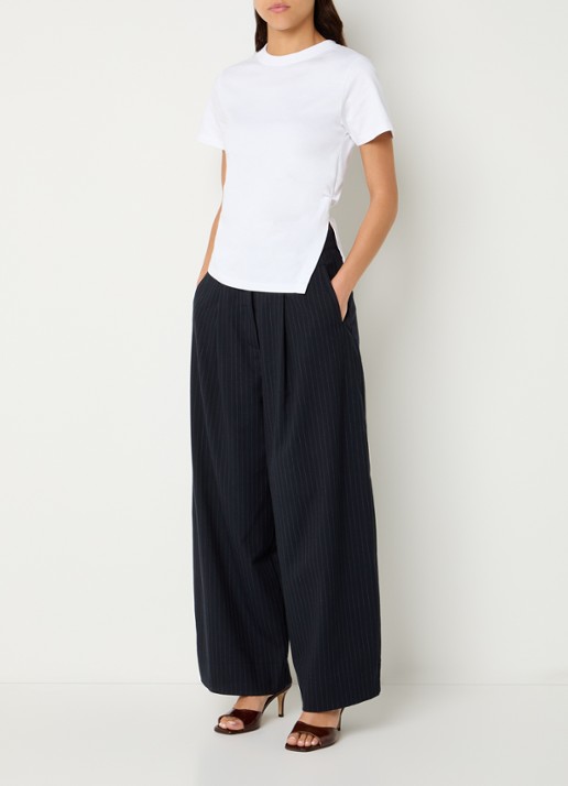 by-bar Freja T-shirt met split - voorkant 3 wit