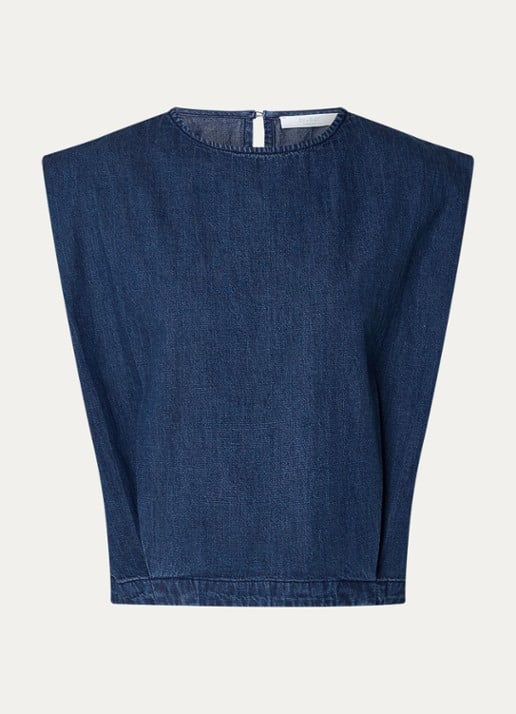 by-bar Ginza top van denim  - voorkant 3 indigo