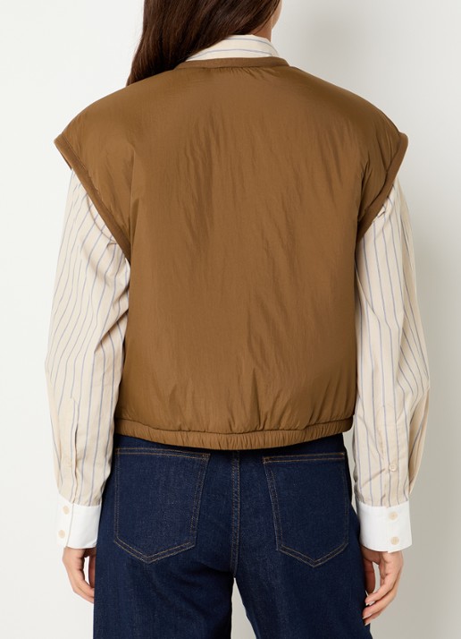 by-bar Gio gewatteerde bodywarmer met klepzakken - achterkant 5 bruin