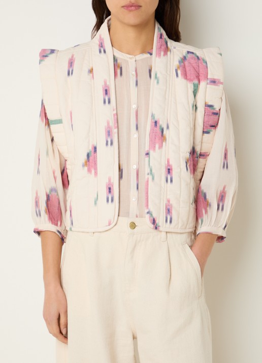 by-bar Isla gewatteerd gilet met print