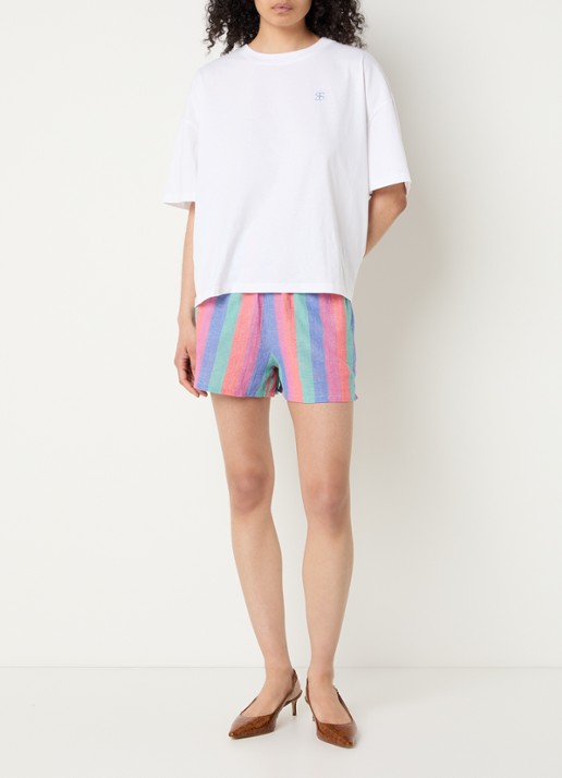 by-bar Jade T-shirt met logo- en backprint - voorkant 2 wit