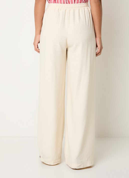 by-bar Jaxx high waist loose fit broek met steekzakken - achterkant 2 ivoor