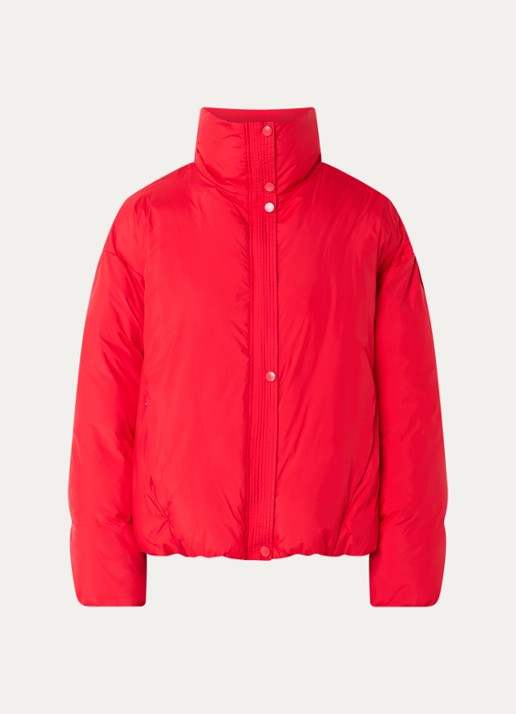 by-bar Joy gewatteerd jack met opstaand kraag en steekzakken - voorkant rood
