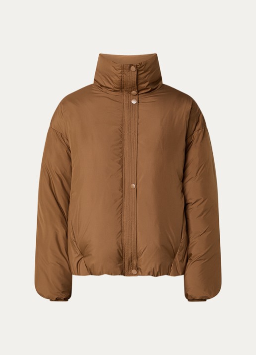 by-bar Joy gewatteerd jack met opstaand kraag en steekzakken - voorkant cognac