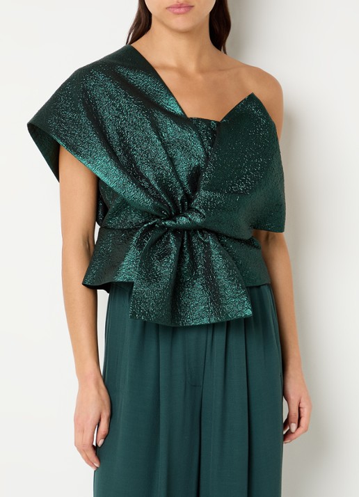 by-bar Jula asymmetrische one shoulder top met metallic finish