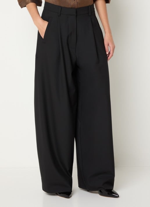 by-bar Jule high waist wide fit pantalon met steekzakken