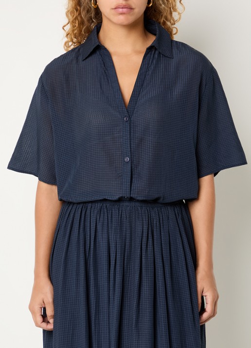 by-bar Kick semi-transparante blouse met structuur
