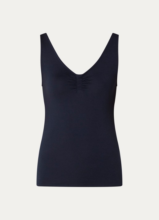 by-bar Lia tanktop met stretch - voorkant donkerblauw