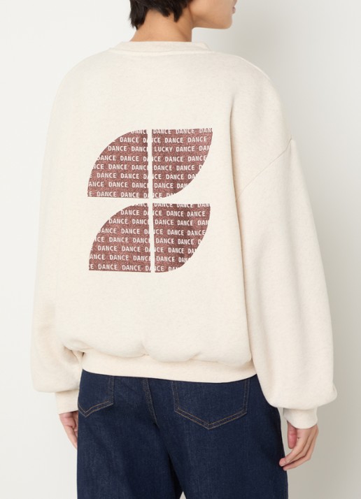 by-bar Lili Lucky sweater met backprint en glitter