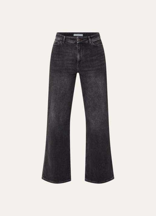 by-bar Lina high waist wide leg jeans met gekleurde wassing  - voorkant 4 antraciet