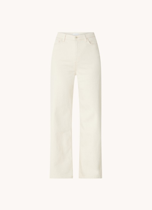 by-bar Lina MJ high waist wide leg jeans met steekzakken - voorkant donkerbeige