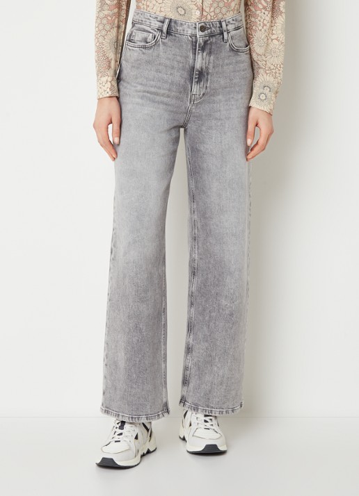 by-bar Lina MJ high waist wide leg jeans met steekzakken