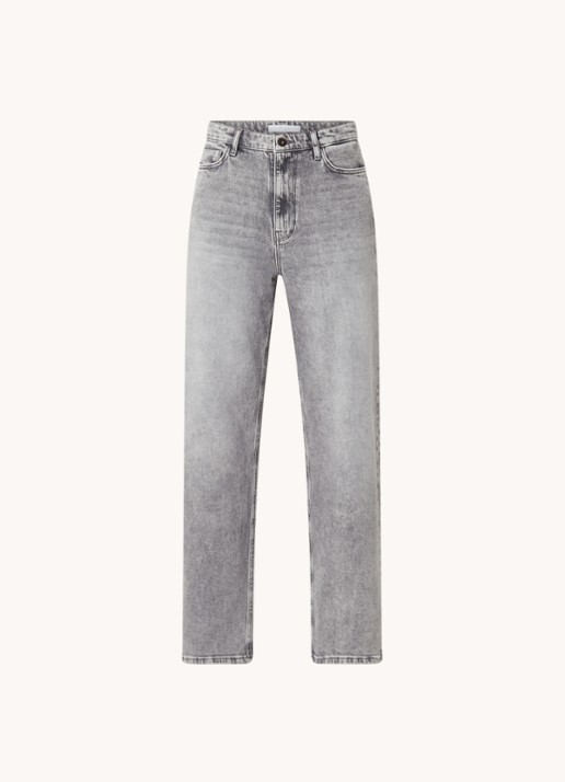 by-bar Lina MJ high waist wide leg jeans met steekzakken - voorkant 2 grijs