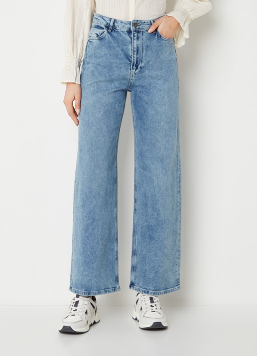 by-bar Lina MJ high waist wide leg jeans met steekzakken - detail 4 indigo