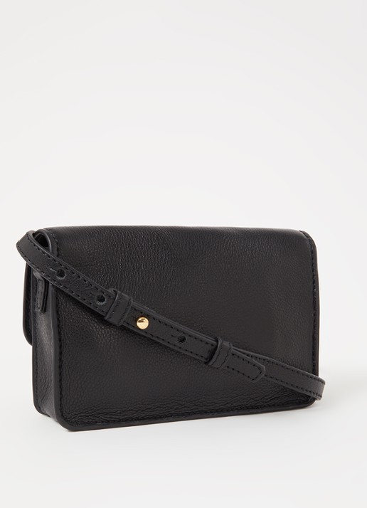 by-bar Loua crossbodytas van leer - achterkant zwart