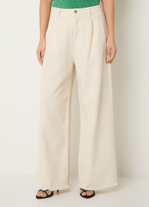 by-bar Lux high waist wide fit broek met steekzakken