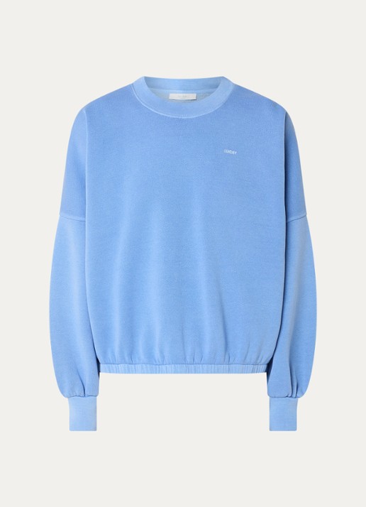 by-bar Marlyn sweater met borduring - voorkant 2 donkerblauw