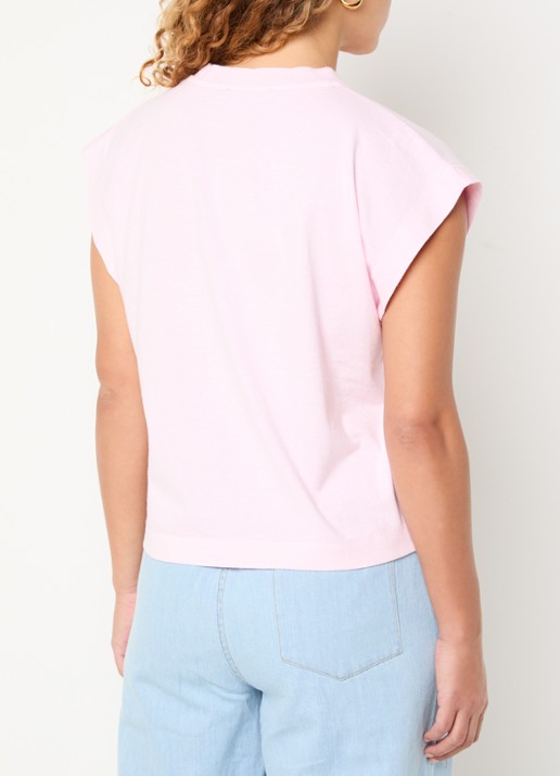 by-bar Mason T-shirt met borduring - achterkant 4 lichtroze