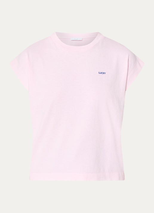 by-bar Mason T-shirt met borduring - voorkant lichtroze