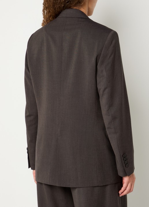 by-bar Mikkel blazer met klepzakken en schoudervulling - achterkant 4 donkerbruin