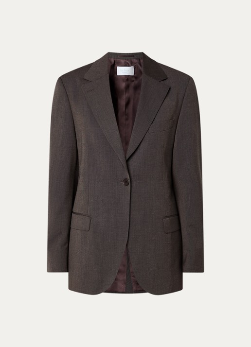 by-bar Mikkel blazer met klepzakken en schoudervulling - voorkant 2 donkerbruin