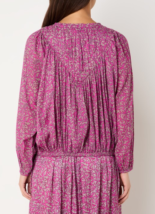 by-bar Mint tuniek met print - achterkant donkerroze