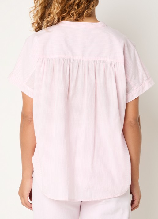 by-bar Minte blouse met streepprint - achterkant 3 lichtroze