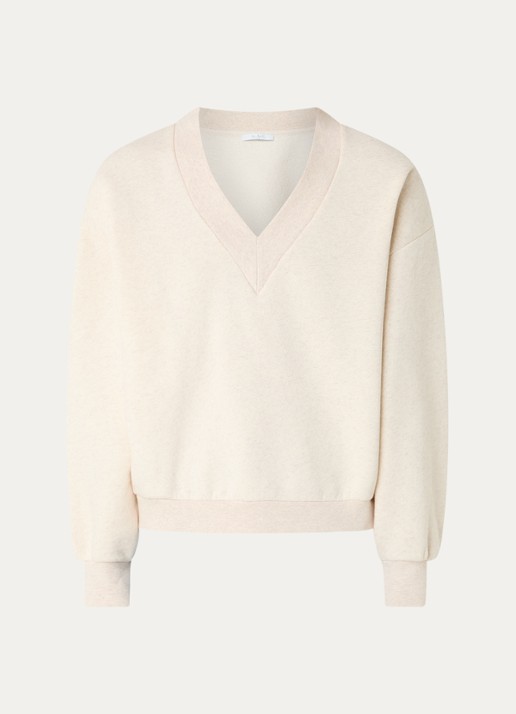 by-bar Momo sweater met V-hals - voorkant 3 creme