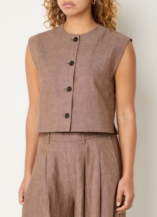 by-bar Nori gilet met gemêleerd dessin