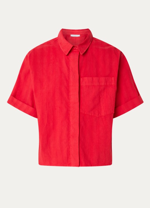 by-bar Novi blouse met borstzak - voorkant 2 rood