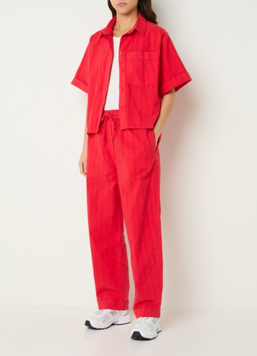 by-bar Novi blouse met borstzak - voorkant 3 rood