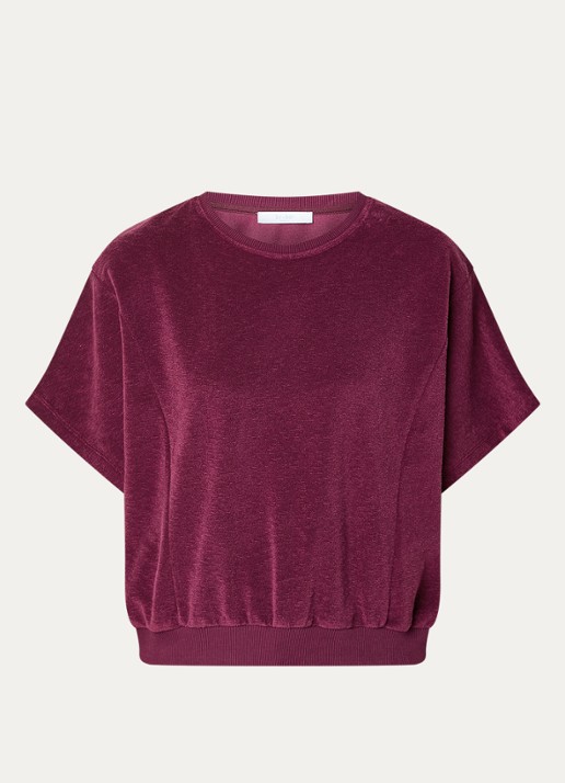 by-bar Nuki Slob top van badstof - voorkant 3 aubergine