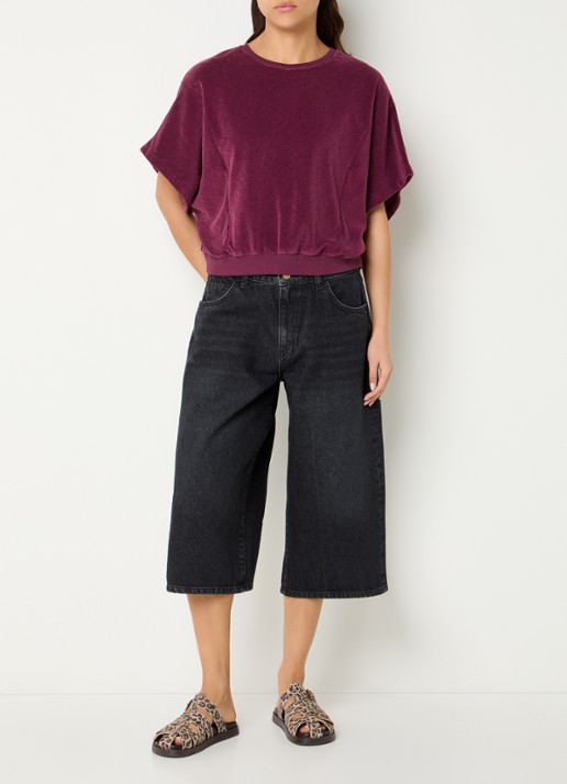 by-bar Nuki Slob top van badstof - voorkant 4 aubergine