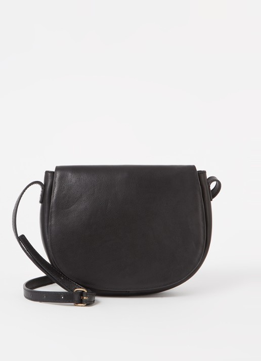 by-bar Paris crossbodytas van leer - voorkant 3 zwart