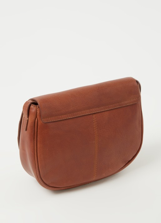 by-bar Paris crossbodytas van leer - achterkant roestbruin