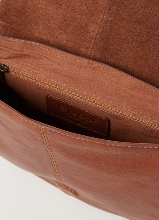 by-bar Paris crossbodytas van leer - detail 2 roestbruin