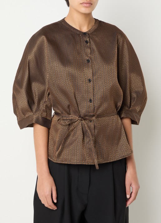 by-bar Phoebe blouse met streepprint en ballonmouw