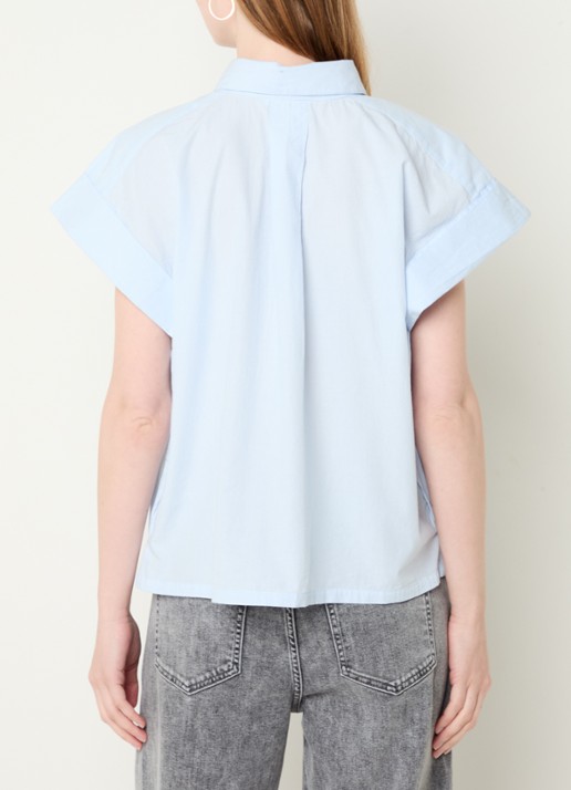 by-bar Pixy blouse met kraag - achterkant lichtblauw